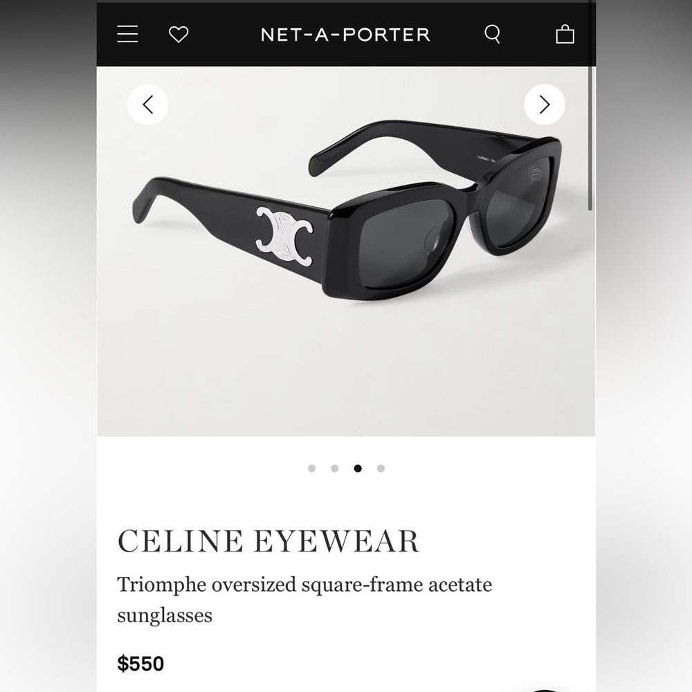 Black Celine Rectangular Sunglasses - image 1